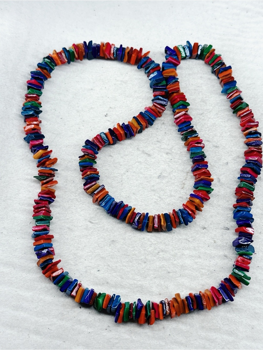 868mc. Orange Rainbow Shell Necklace